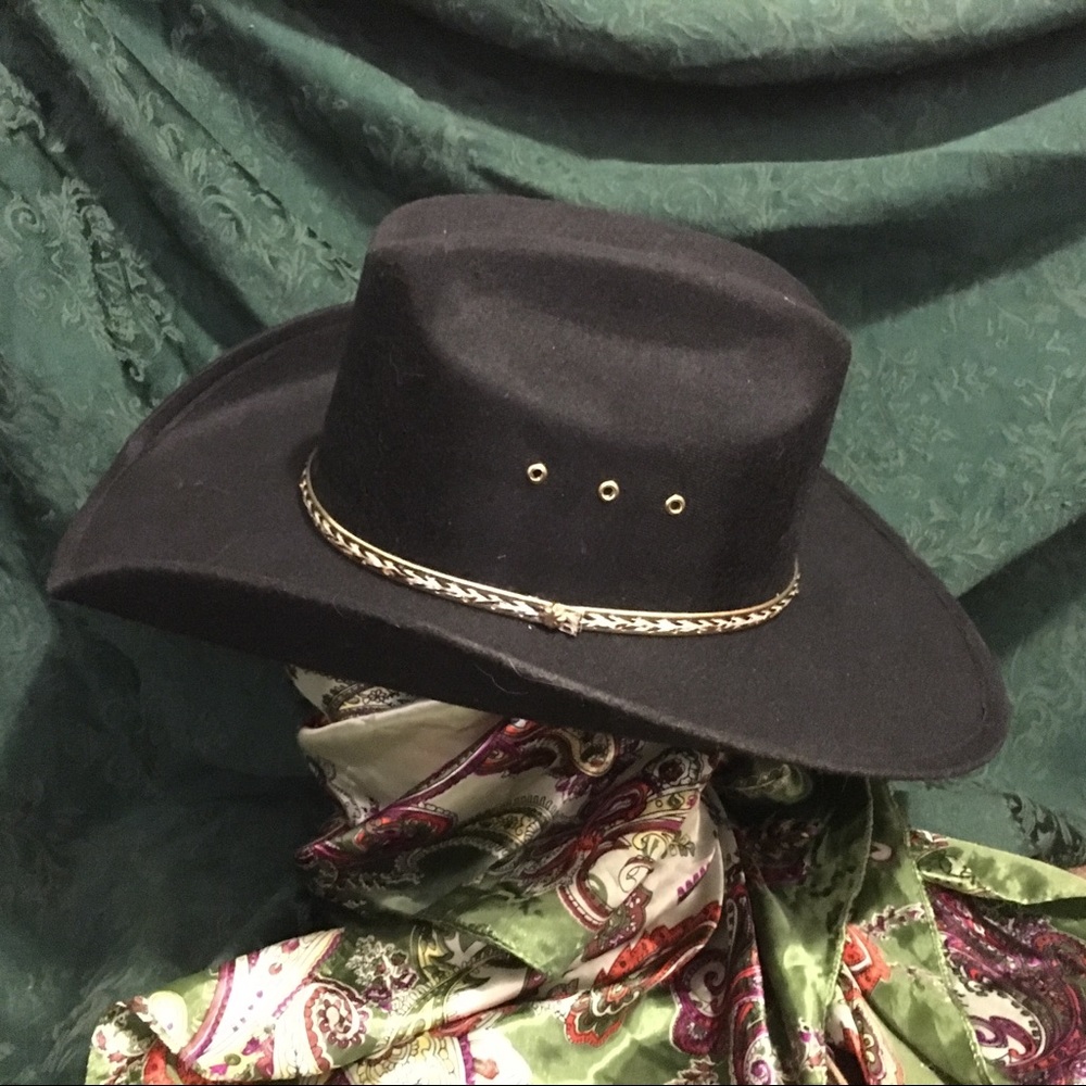 Black Mixed Wool Cowboy Cowgirl Hat
